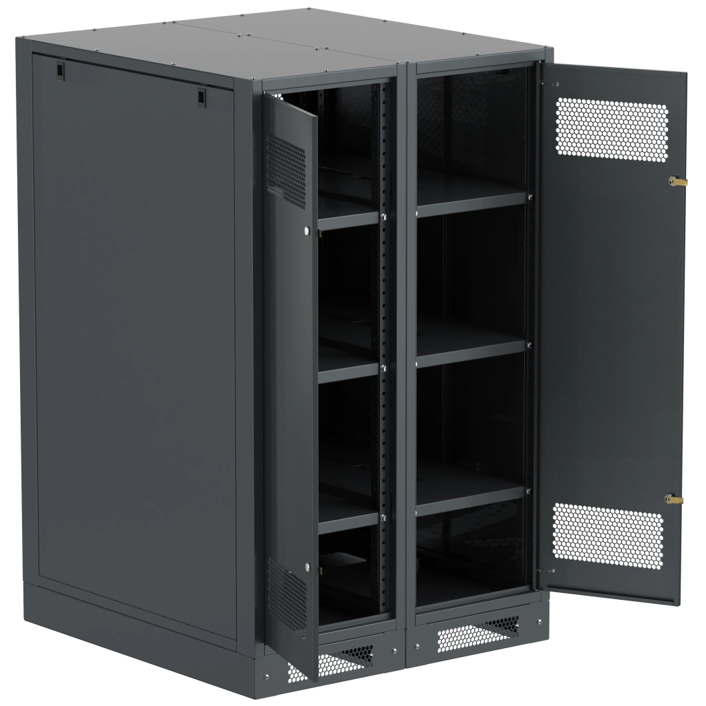 ITK LINEA B Шкаф аккумуляторный (пустой) 1450х900х950мм двустворчатая металлическая дверь черный