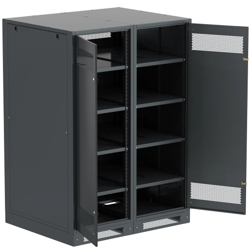 ITK LINEA B Шкаф аккумуляторный (пустой) 1700х1200х950мм двустворчатая металлическая дверь черный