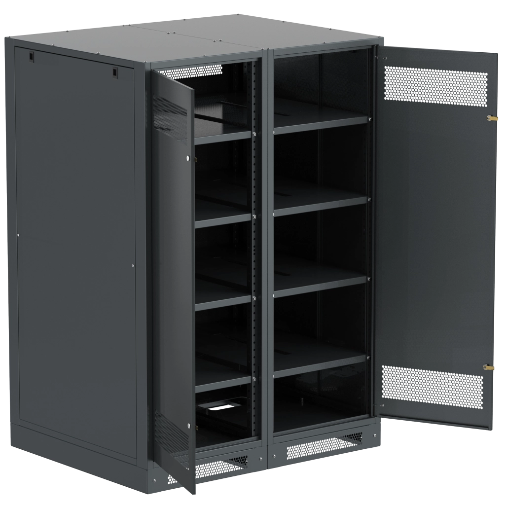 ITK LINEA B Шкаф аккумуляторный (пустой) 1700х1200х950мм двустворчатая металлическая дверь черный