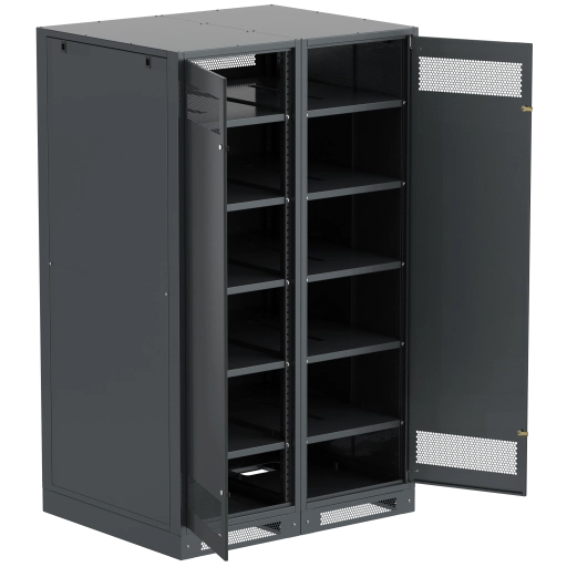 ITK LINEA B Шкаф аккумуляторный (пустой) 2000х1200х950мм двустворчатая металлическая дверь черный
