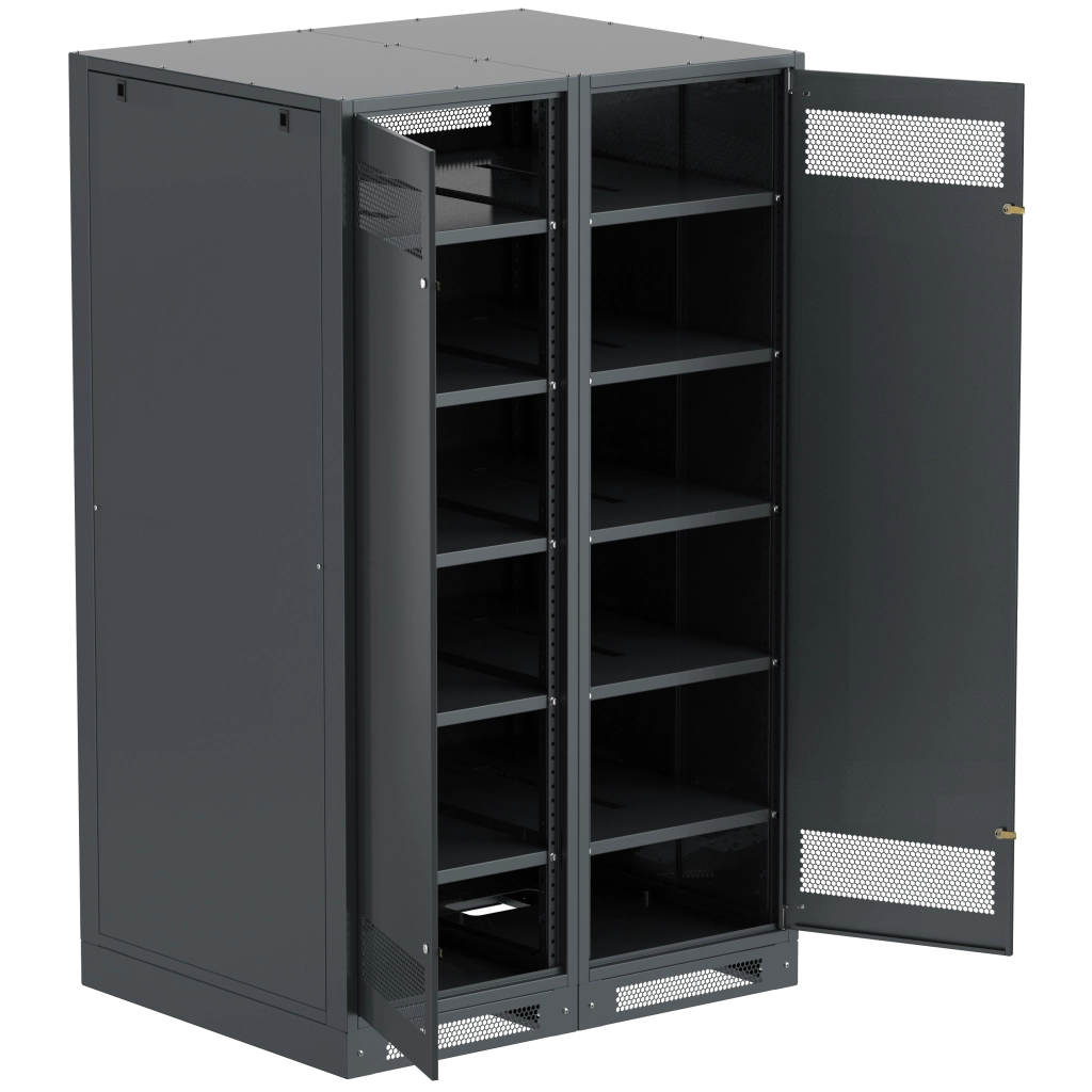 ITK LINEA B Шкаф аккумуляторный (пустой) 2000х1200х950мм двустворчатая металлическая дверь черный