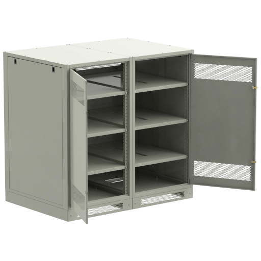 ITK LINEA B Шкаф аккумуляторный (пустой) 1350х1400х950мм двустворчатая металлическая дверь серый