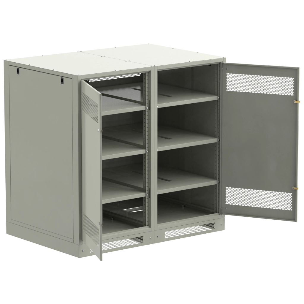 ITK LINEA B Шкаф аккумуляторный (пустой) 1350х1400х950мм двустворчатая металлическая дверь серый