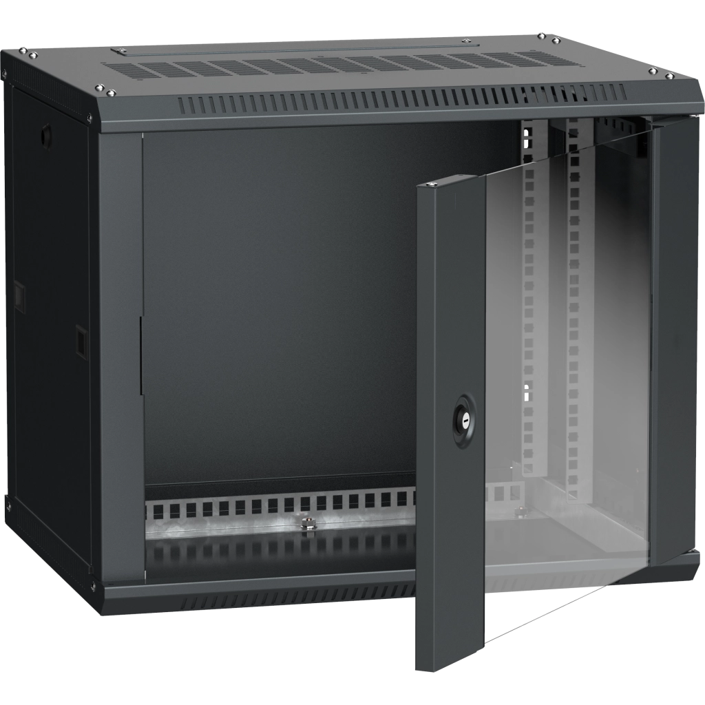 ITK Шкаф LINEA W 6U 600х450мм дверь стекло черный RAL9005