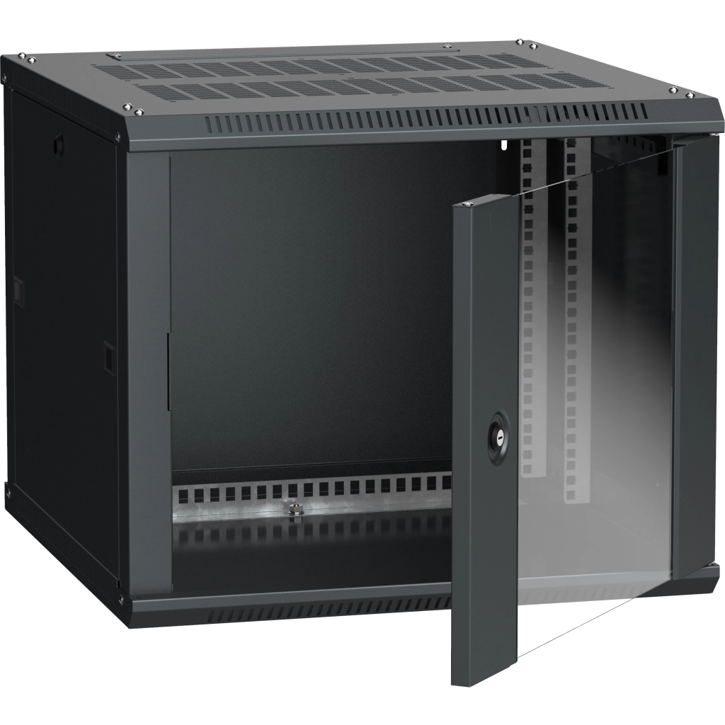 ITK Шкаф LINEA W 6U 600х600мм дверь стекло черный RAL9005