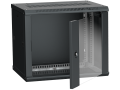 ITK Шкаф LINEA W 9U 600х450мм дверь стекло черный RAL9005