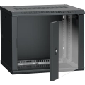 ITK Шкаф LINEA W 9U 600х450мм дверь стекло черный RAL9005