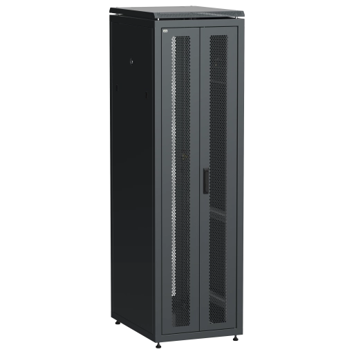 ITK LINEA N Шкаф сетевой 19" 42U 600х800мм двери передняя перфорированная задняя двустворчатая перфорированная черный