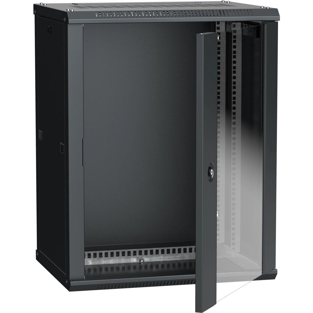 ITK Шкаф LINEA W 15U 600х450мм дверь стекло черный RAL9005