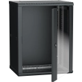 ITK Шкаф LINEA W 15U 600х450мм дверь стекло черный RAL9005