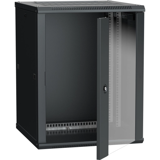 ITK Шкаф LINEA W 18U 600х600мм дверь стекло черный RAL9005