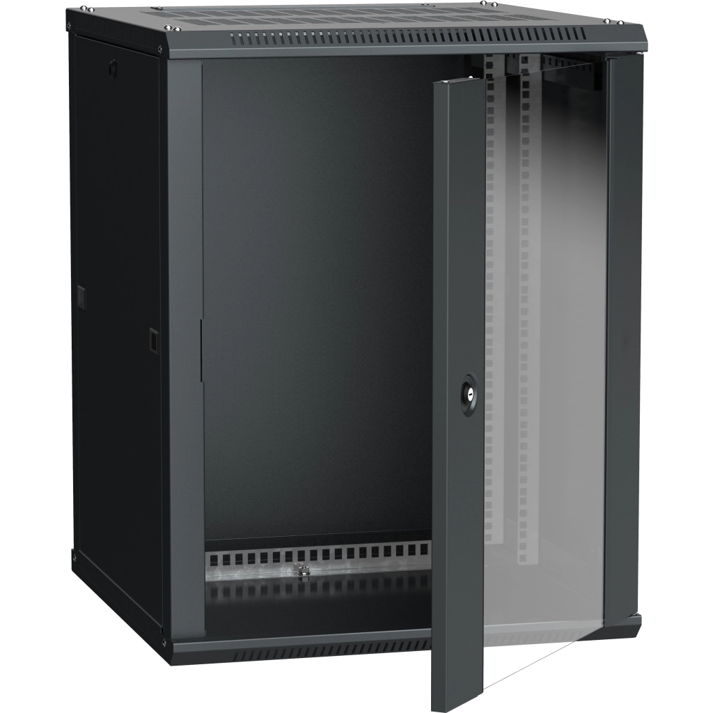ITK Шкаф LINEA W 18U 600х600мм дверь стекло черный RAL9005