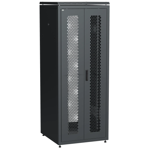 ITK LINEA N Шкаф сетевой 19" 42U 800х800мм двери передняя перфорированная задняя двустворчатая перфорированная черный