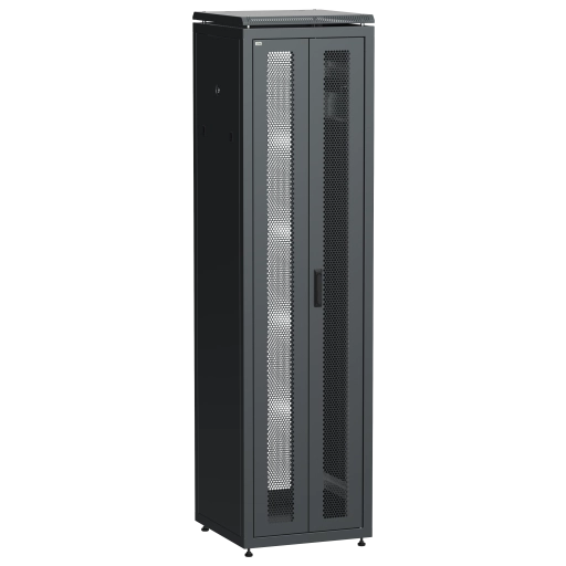 ITK LINEA N Шкаф сетевой 19" 47U 600х600мм двери передняя перфорированная задняя двустворчатая перфорированная черный