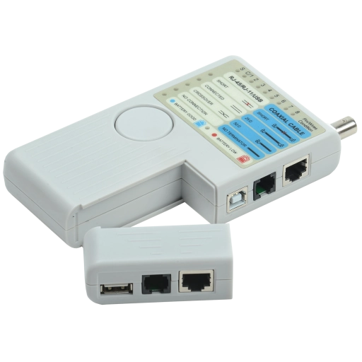 ITK Тестер для витой пары 4в1 RJ45/RJ11/BNC/USB с элементом питания