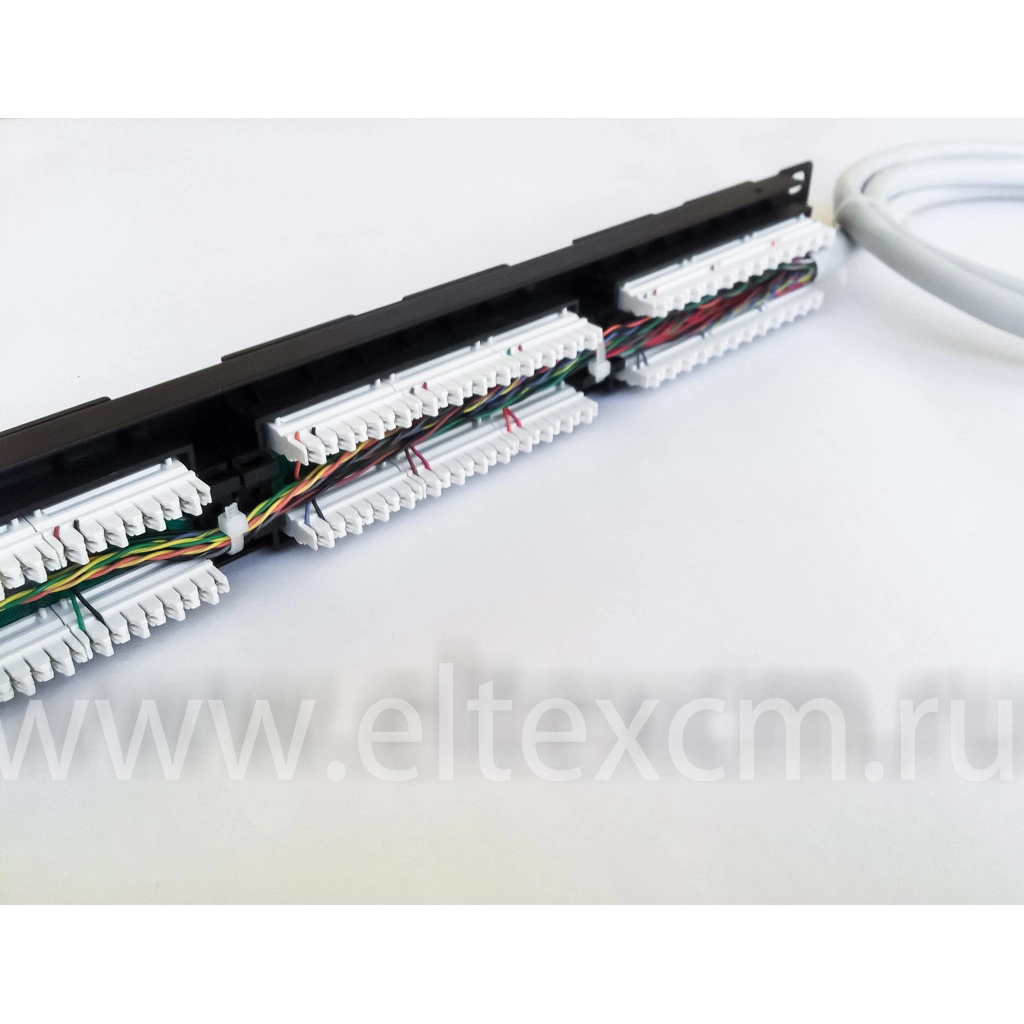 Расшитая патч-панель 19" (1U) для SMG-1016M, 24 порта RJ-45, 16 потоков Е1, 2 метра
