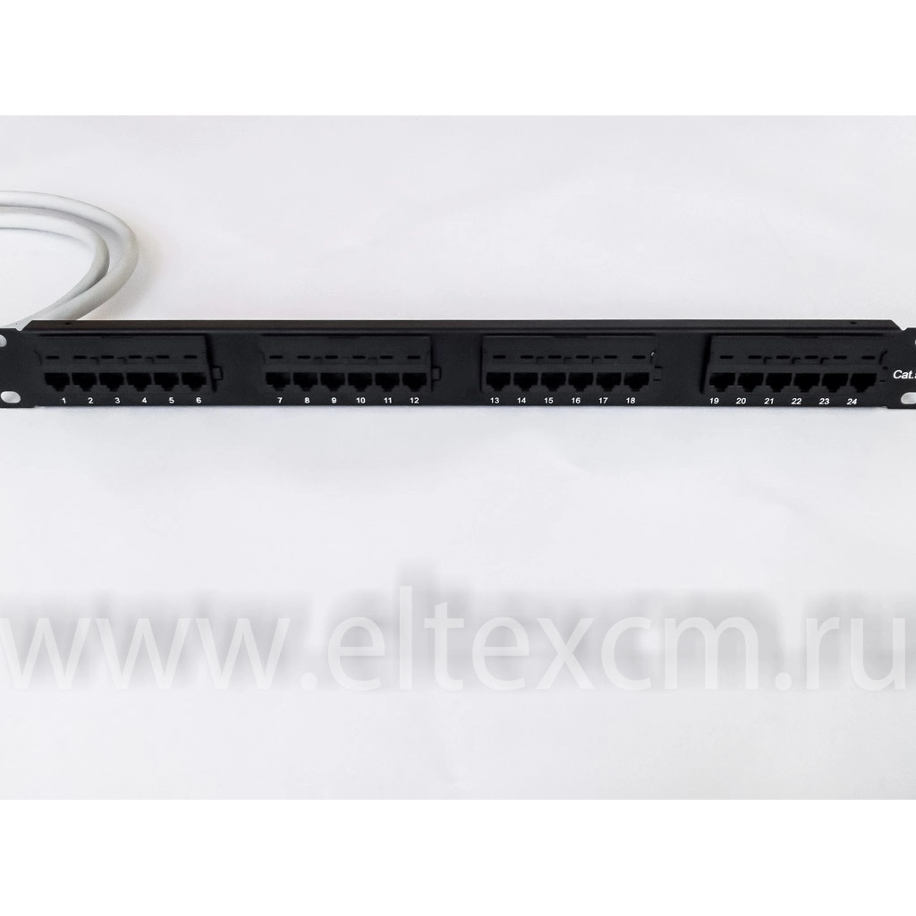 Расшитая патч-панель 19" (1U) для SMG-1016M, 24 порта RJ-45, 16 потоков Е1, 2 метра