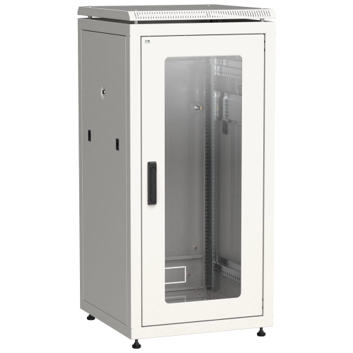 ITK LINEA N Шкаф сетевой 19" 24U 600х600мм стеклянная передняя дверь серый