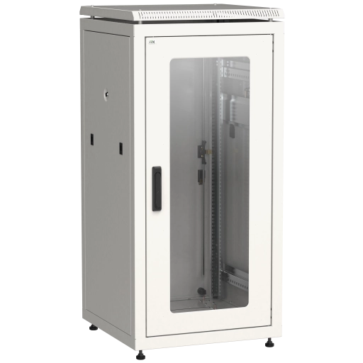 ITK LINEA N Шкаф сетевой 19" 24U 600х600мм стеклянная передняя дверь задняя металлическая серый