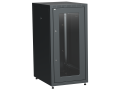 ITK LINEA E Шкаф напольный сетевой 19" 18U 600х800мм стеклянная передняя дверь задняя металлическая черный