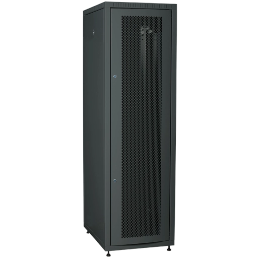 ITK LINEA E Шкаф напольный сетевой 19" 42U 600х800мм перфорированная передняя дверь задняя металлическая черный