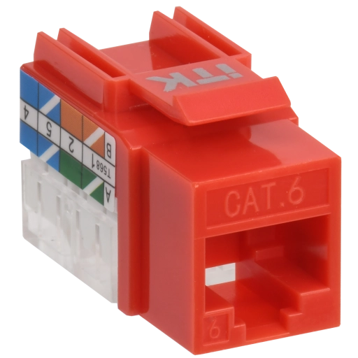 ITK Модуль Keystone Jack кат.6 UTP 110 IDC 90град красный
