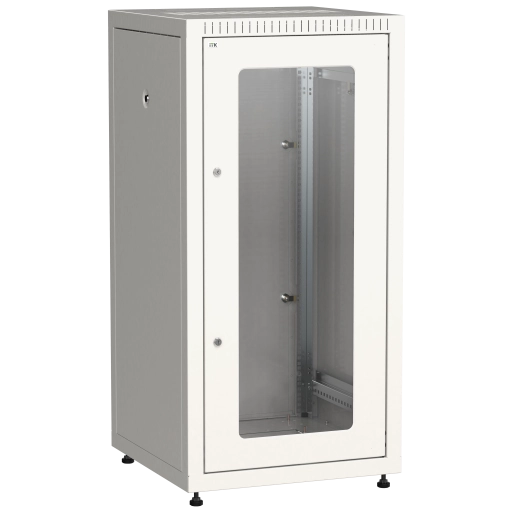 ITK LINEA E Шкаф напольный сетевой 19" 18U 600х600мм стеклянная передняя дверь задняя металлическая серый