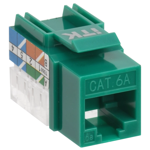ITK Модуль Keystone Jack кат.6A UTP 110 IDC 90град зелёный