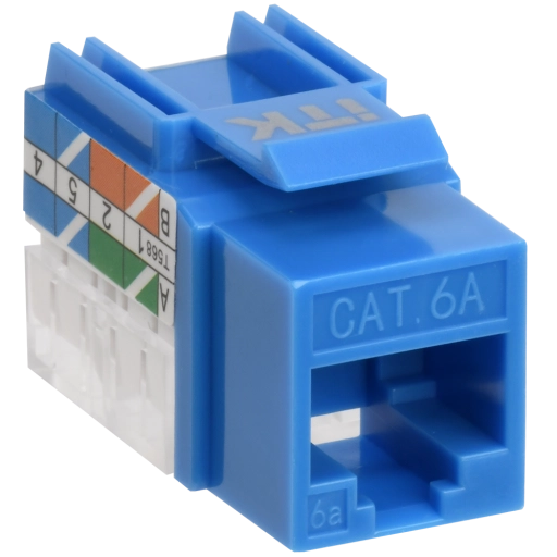 ITK Модуль Keystone Jack кат.6A UTP 110 IDC 90град синий