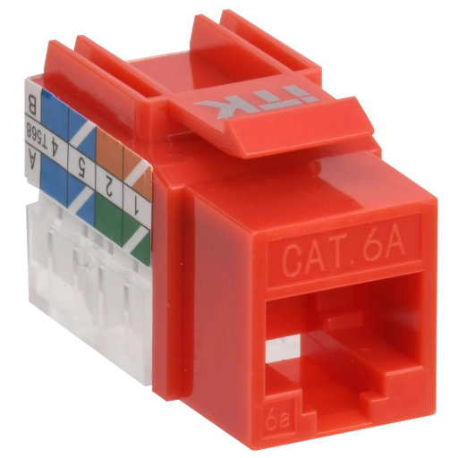 ITK Модуль Keystone Jack кат.6A UTP 110 IDC 90град красный