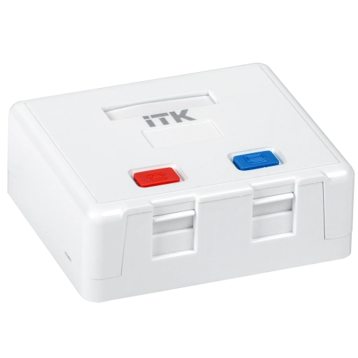 ITK Корпус настенной розетки для установки двух модулей Keystone Jack белый