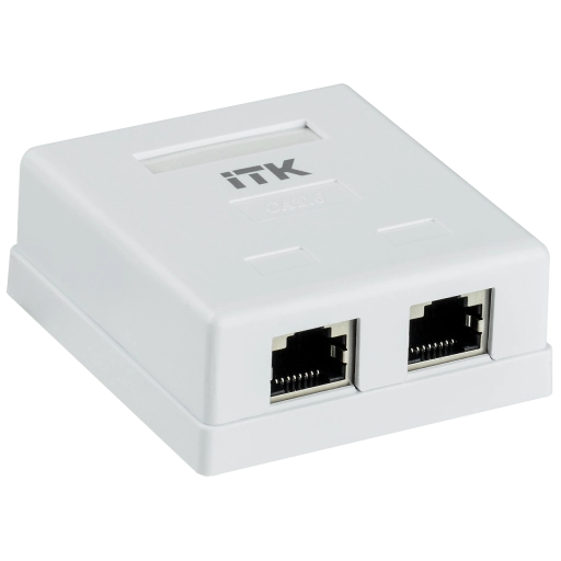 ITK Настенная информационная розетка RJ45 кат.6 FTP 2-порта