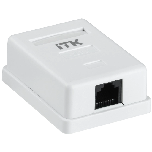 ITK Настенная информационная розетка RJ45 кат.6 UTP 1-порт