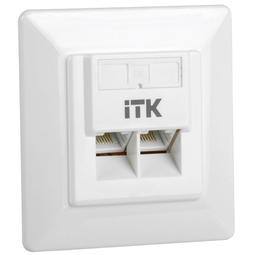 ITK Внутренняя информационная розетка RJ45 кат.6 UTP 2 порта