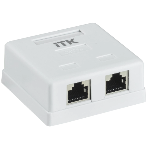 ITK Настенная информационная розетка RJ45 кат.5e FTP 2-порта