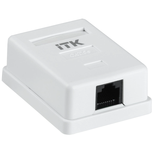 ITK Настенная информационная розетка RJ45 8P8C кат.5E UTP 1-порт белая
