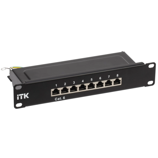 ITK 1U патч-панель кат.6 STP 8 портов 10" (Dual IDC)