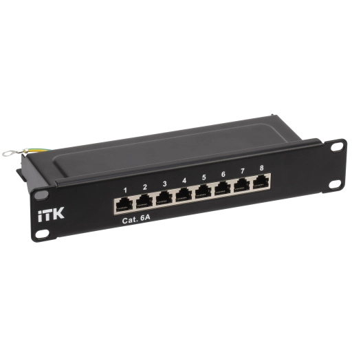 ITK 1U патч-панель кат.6A STP 8 портов 10" (Dual IDC)