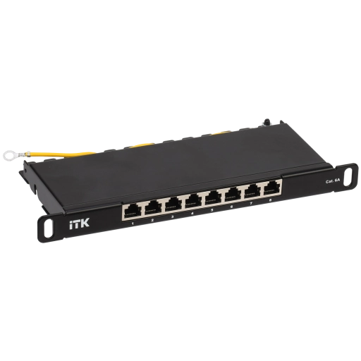 ITK 0,5U патч-панель кат.6A STP 8 портов 10" (Dual IDC)