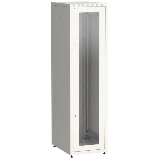 ITK LINEA E Шкаф напольный сетевой 19" 42U 600х800мм стеклянная передняя дверь задняя металлическая серый