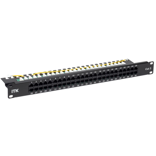 ITK 1U телефонная патч-панель кат.3 50 портов RJ45 (Dual)
