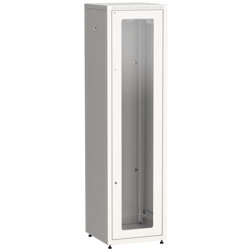ITK LINEA E Шкаф напольный сетевой 19" 47U 600х600мм стеклянная передняя дверь задняя металлическая серый
