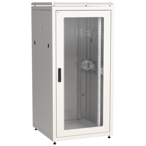 ITK LINEA N Шкаф сетевой 19" 33U 800х800мм стеклянная передняя дверь задняя металлическая серый