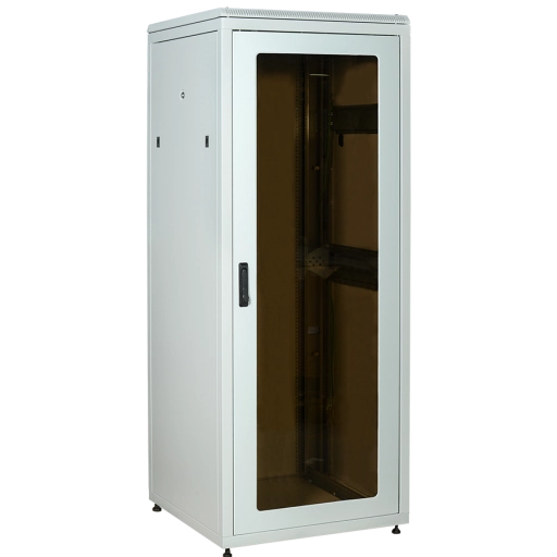 ITK LINEA N Шкаф сетевой 19" 38U 800х800мм стеклянная передняя дверь задняя металлическая серый