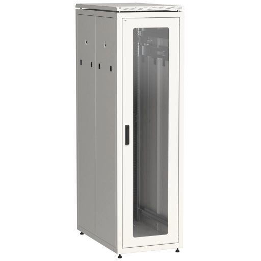 ITK LINEA N Шкаф сетевой 19" 42U 600х1000мм стеклянная передняя дверь задняя перфорированная серый