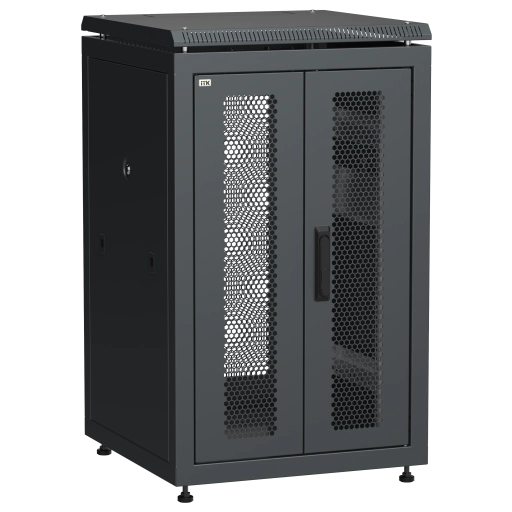 ITK LINEA N Шкаф сетевой 19" 18U 600х600мм двери передняя перфорированная задняя двустворчатая перфорированная черный