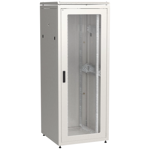 ITK LINEA N Шкаф сетевой 19" 42U 800х800мм стеклянная передняя дверь задняя металлическая серый