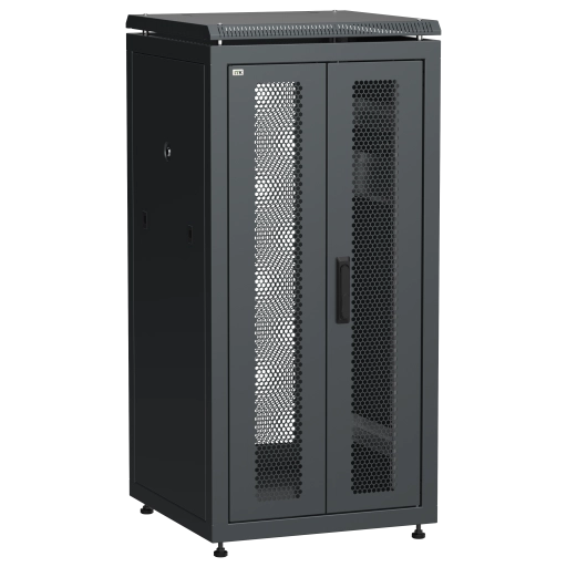 ITK LINEA N Шкаф сетевой 19" 24U 600х600мм двери передняя перфорированная задняя двустворчатая перфорированная черный