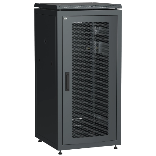 ITK LINEA N Шкаф сетевой 19" 24U 600х600мм перфорированная передняя дверь черный