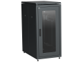ITK LINEA N Шкаф напольный сетевой 19" 24U 800х1000мм стеклянная передняя дверь задняя металлическая черный